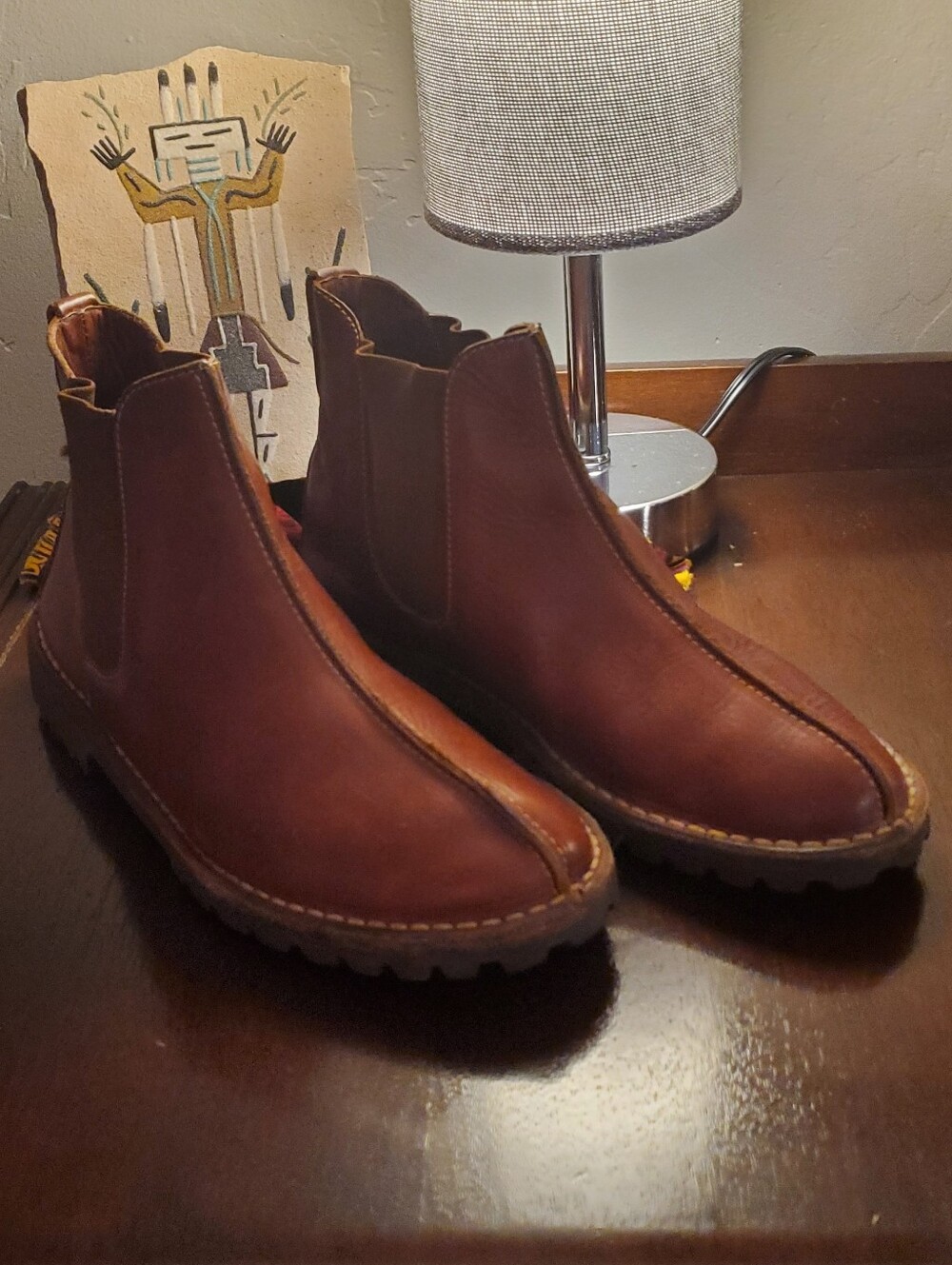 Cole Haan Womens Ankle Booties Brown Black Pull On Split Toe Stitched 8.5